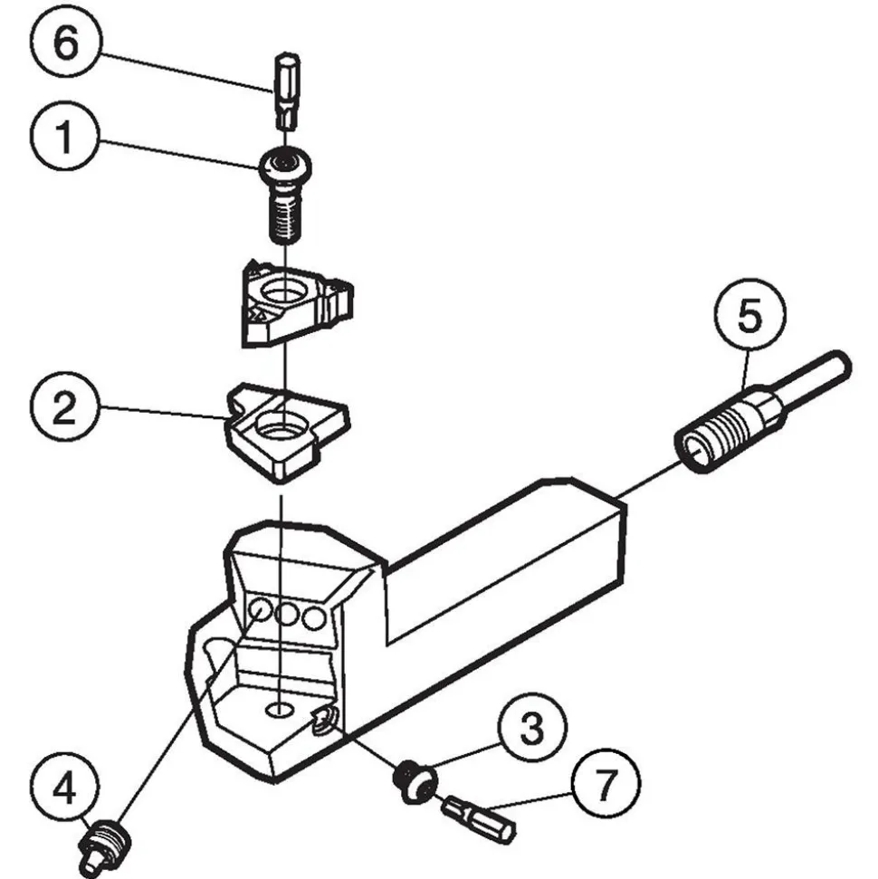 Indexable Threading Toolholder: External, Right Hand, 5/8 x 5/8" Shank