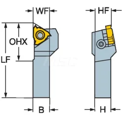 Indexable Threading Toolholder: External, Right Hand, 5/8 x 5/8" Shank
