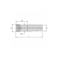 Indexable Thread Mill: 1.654" Cut Dia, 1.77" Max Hole Depth, Internal & External