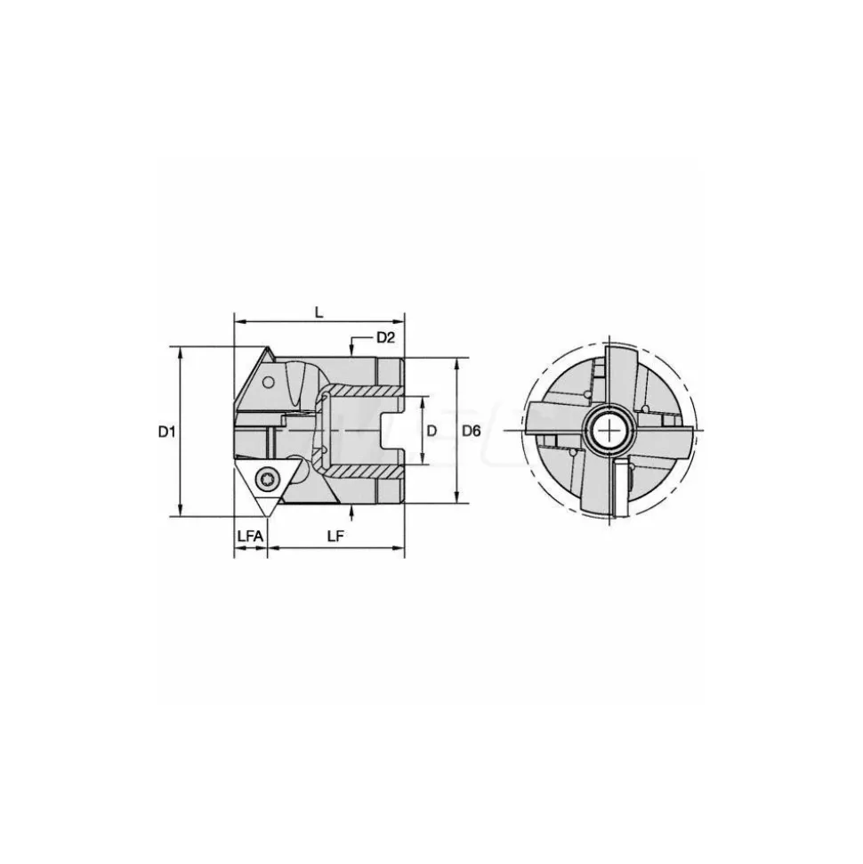 Indexable Thread Mill: 41 mm Cut Dia, 40 mm Max Hole Depth, Steel