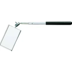 Inspection Mirror: Rectangular, Glass Mirror, Vinyl Handle