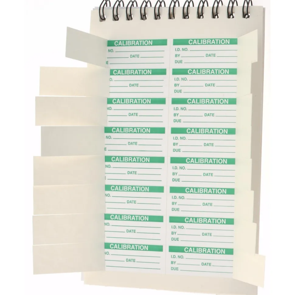 Inspection & Quality Label: "Calibration I.D. No.__ By__Date__Due__", Rectangle, 1.75" Wide