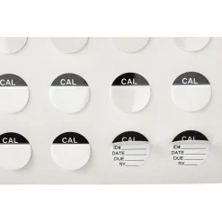 Inspection & Quality Label: "Calibration Id#__ By__Date__Due__", Round, 0.5" Dia