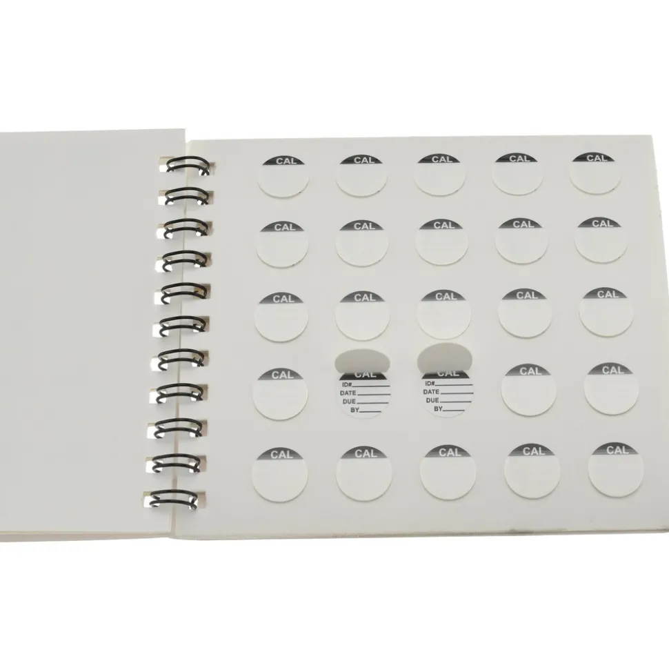 Inspection & Quality Label: "Calibration Id#__ By__Date__Due__", Round, 0.5" Dia