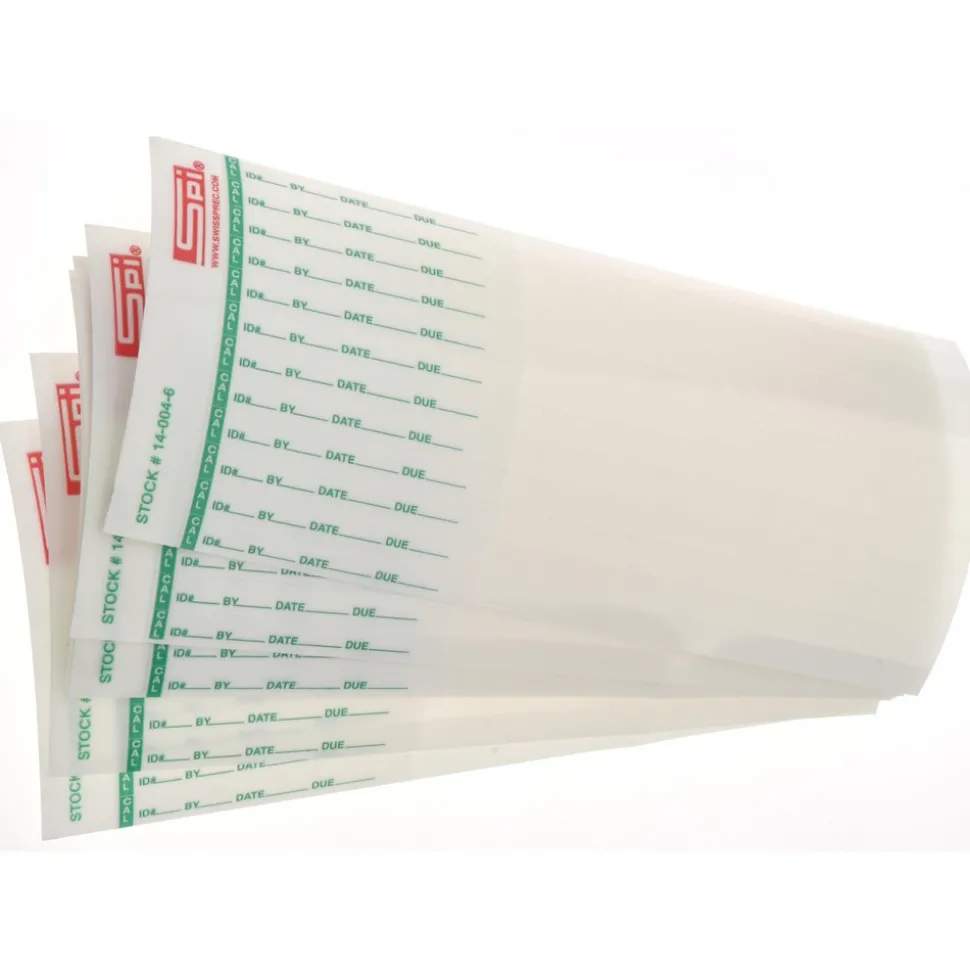 Inspection & Quality Label: "Calibration Id#__ By__Date__Due__", Rectangle, 6" Wide, 1/4" High