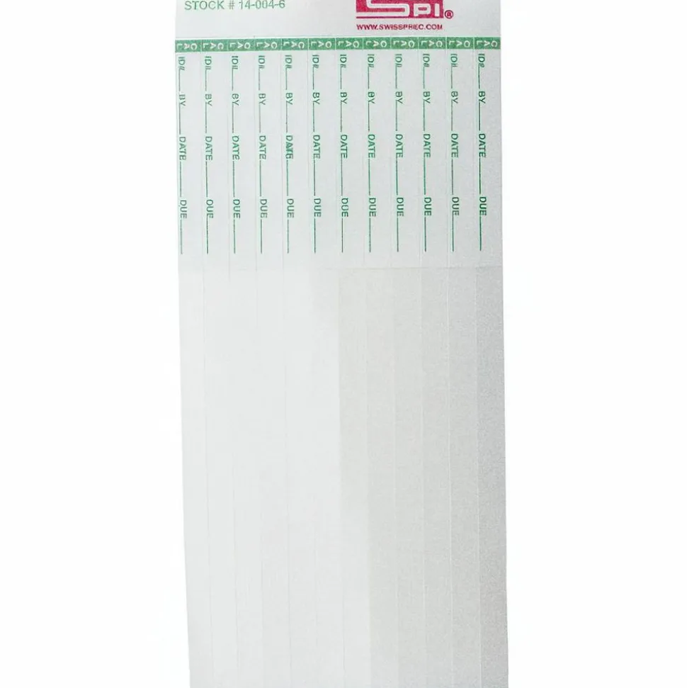 Inspection & Quality Label: "Calibration Id#__ By__Date__Due__", Rectangle, 6" Wide, 1/4" High