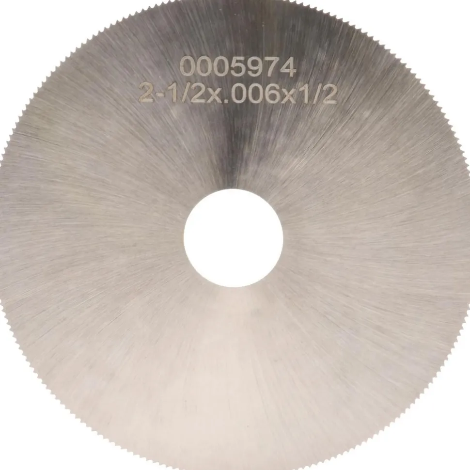 Jeweler's Saw: 2-1/2" Dia, 0.006" Thick, 1/2" Arbor Hole, 220 Teeth, High Speed Steel
