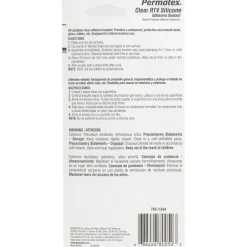 Joint Sealant: 3 oz Tube, Clear, RTV Silicone