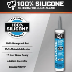 Joint Sealant: 10.1 oz Tube, Silver, RTV Silicone