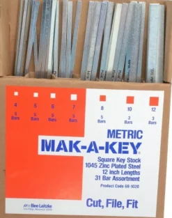 Key Stock Assortment: 12" Long, Steel, Zinc-Plated