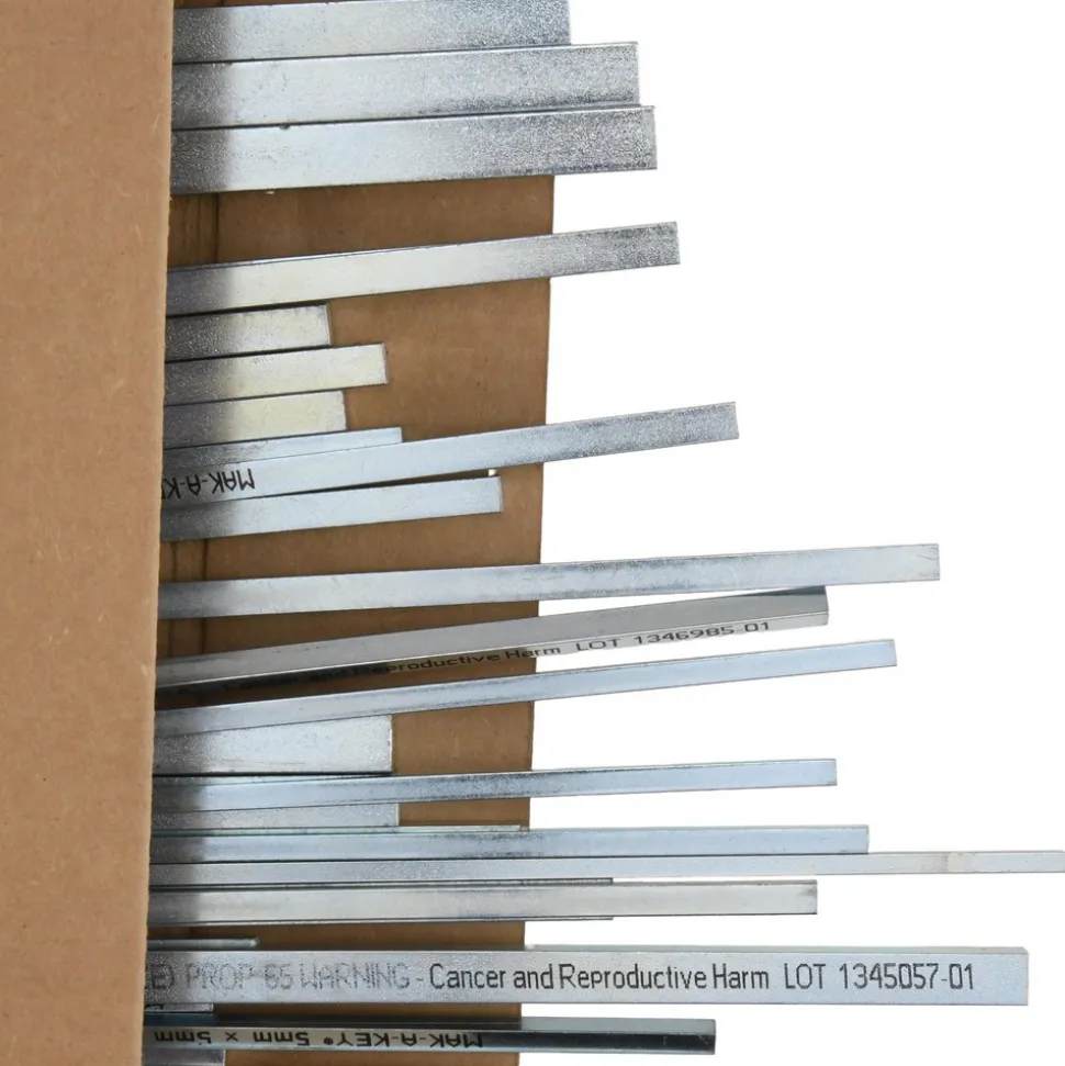 Key Stock Assortment: 12" Long, Steel, Zinc-Plated