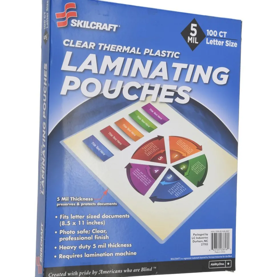 Laminating Pouches: For Document Type: Laminating Pouch; Overall Width: 8.5 in; Overall Thickness: 5 mil