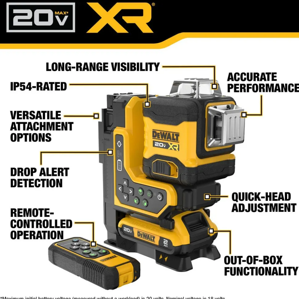 Laser Levels: Level Type: 3-Point, Self-Leveling Cross Line Laser; Laser Class: Class II; Laser Projection Orientation: Vertical, Horizontal; Plumb Type: Down