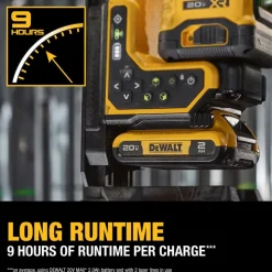 Laser Levels: Level Type: 3-Point, Self-Leveling Cross Line Laser; Laser Class: Class II; Laser Projection Orientation: Vertical, Horizontal; Plumb Type: Down