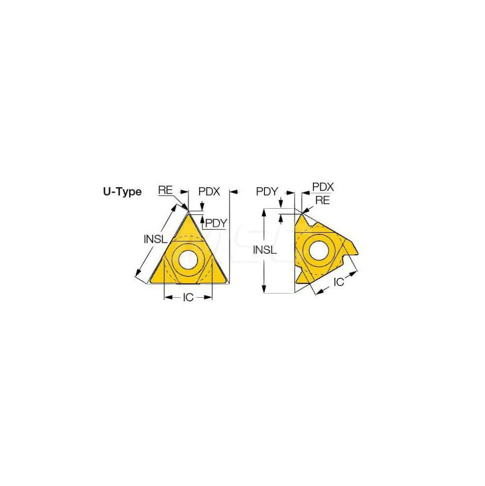 Laydown Threading Insert: 08IRM A 60 IC908, Carbide