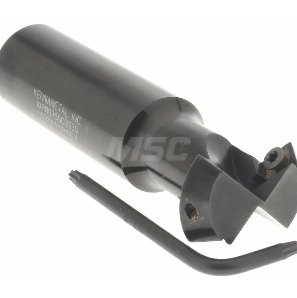 30° Lead Angle, 3/4" to 1.077" Cut Dia, Indexable & Chamfer End Mill