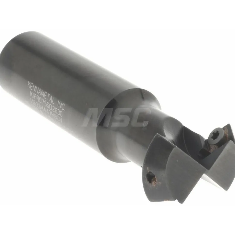 30° Lead Angle, 3/4" to 1.077" Cut Dia, Indexable & Chamfer End Mill