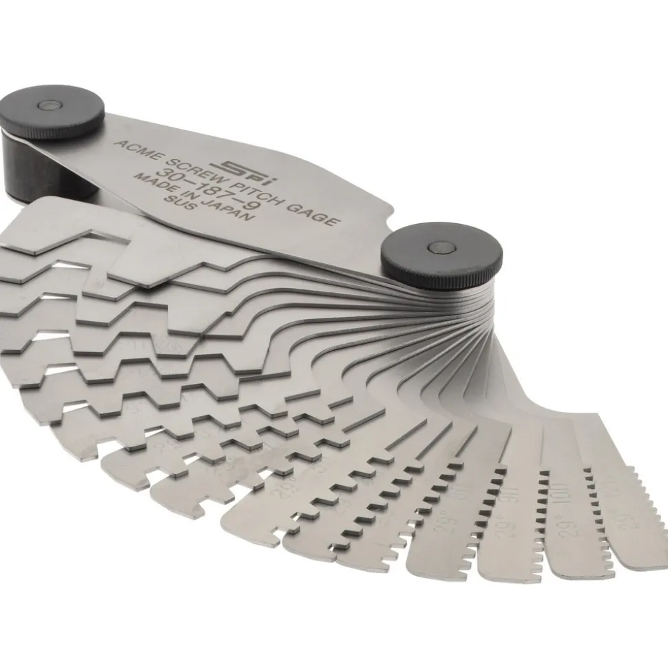 16 Leaf, 1 to 12 TPI Range, Stainless Steel Screw Pitch Gage