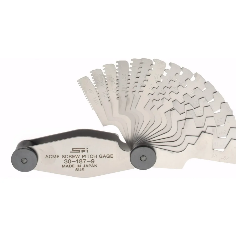 16 Leaf, 1 to 12 TPI Range, Stainless Steel Screw Pitch Gage