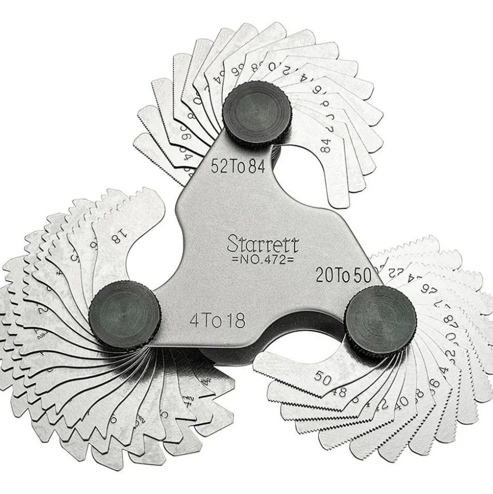 51 Leaf, 4 to 84 TPI Range, Steel Screw Pitch Gage