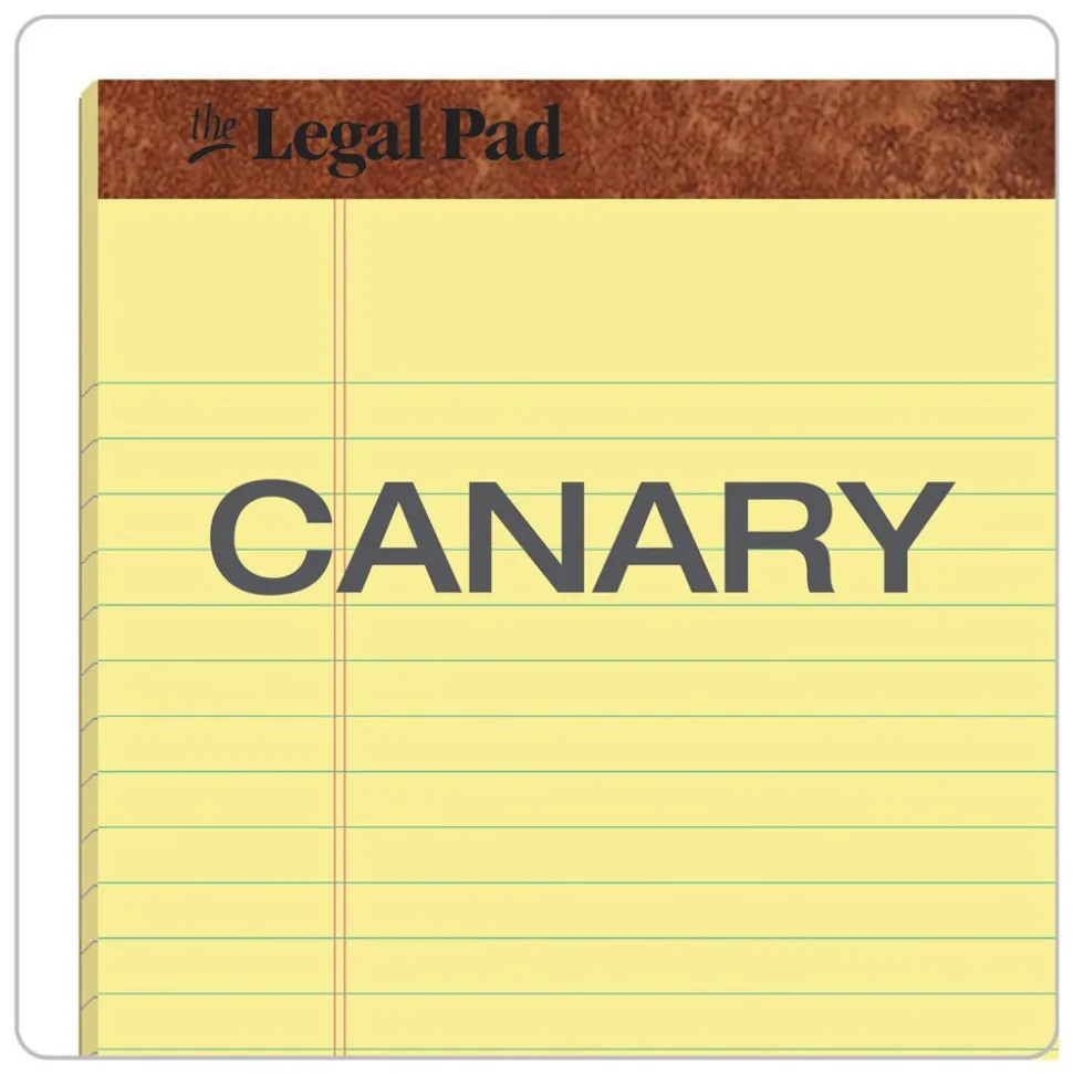 Legal Pad Writing Pad: 50 Sheets, 8-1/2 x 11-3/4" Sheet, Legal Ruled, Yellow Paper