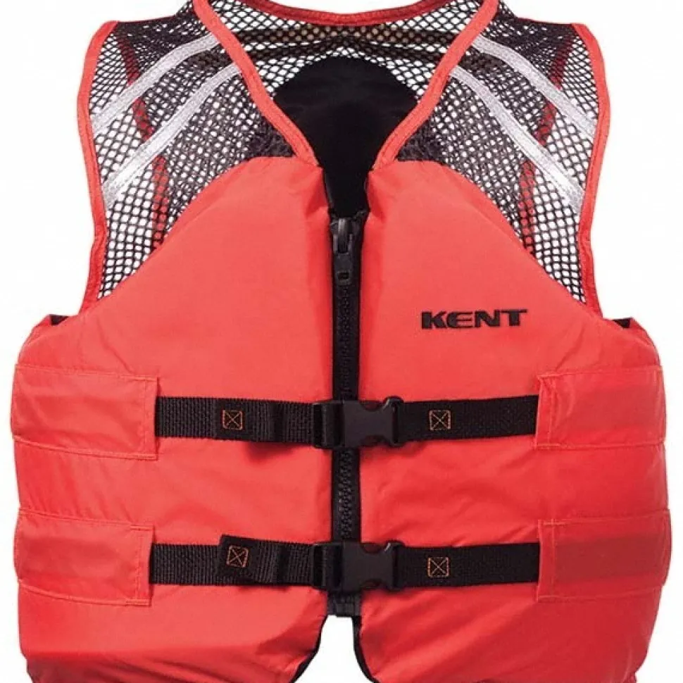 Life Jackets & Vests: Type: Mesh Classic Vest; Size: Large; Material: Mesh; Minimum Buoyancy (lbs): 15.5