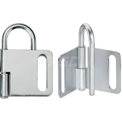 Lockout Hasp: Fold-Over with Slot Hasp, Single Jaw, 4 Padlocks