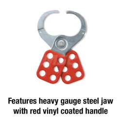 Lockout Hasp: Scissor-Action Hasp, Single Jaw, 6 Padlocks