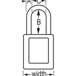 Lockout Padlock: Keyed Different, Thermoplastic, Steel Shackle, Blue