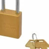Lockout Padlock: Keyed Different, Aluminum, Steel Shackle, Yellow