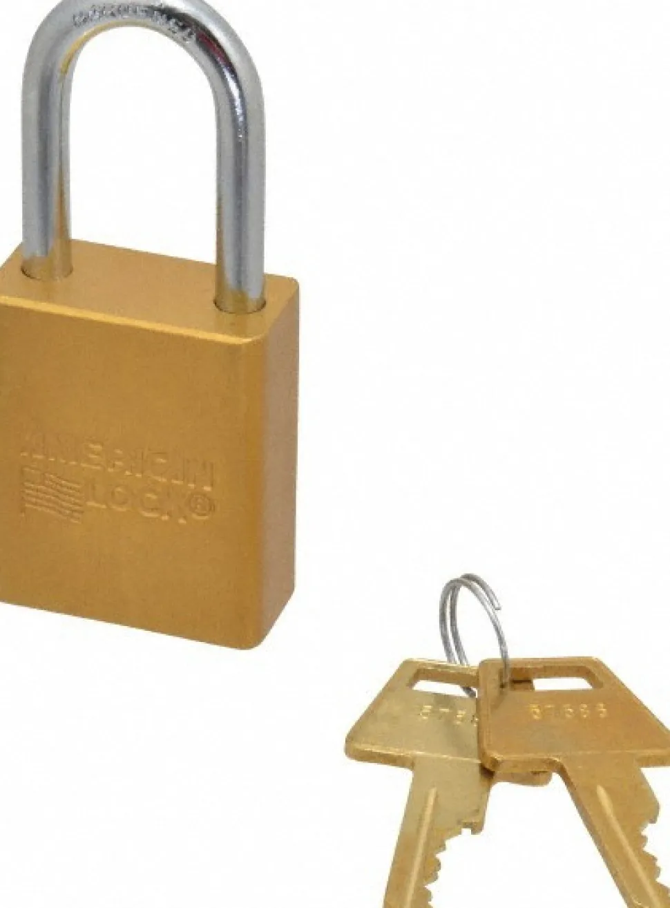 Lockout Padlock: Keyed Different, Aluminum, Steel Shackle, Yellow