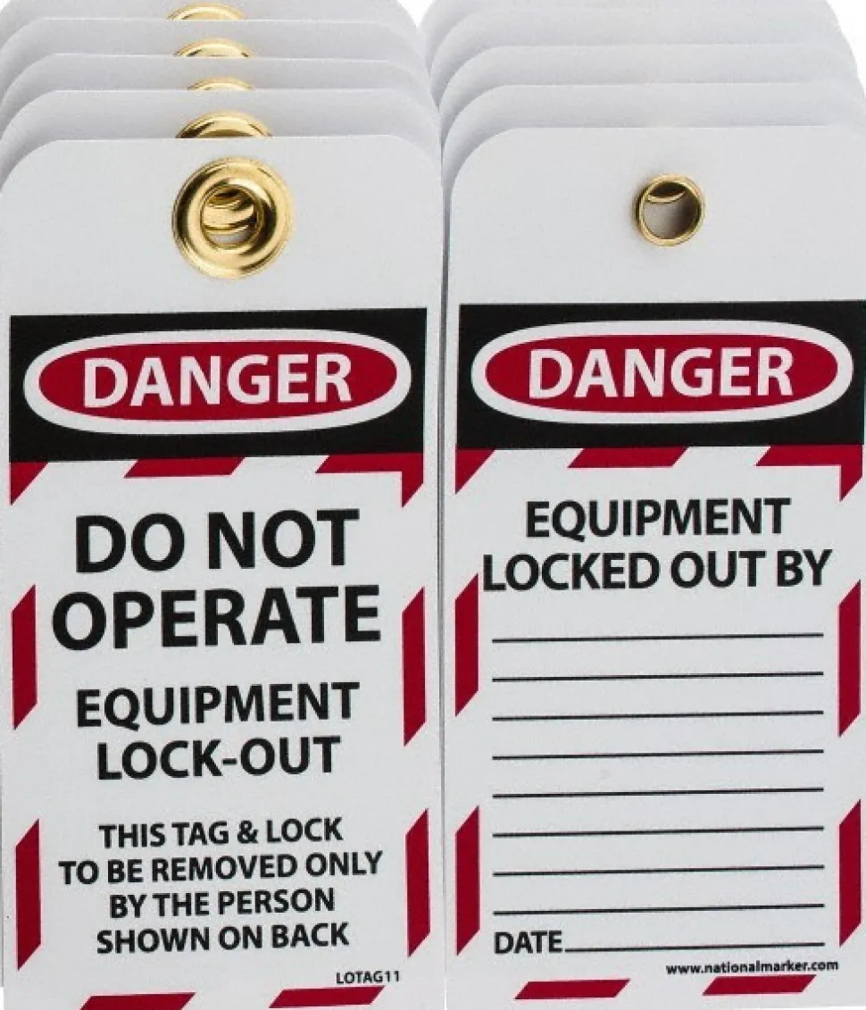 Lockout Tag: Rectangle, 3" High, 6" Wide, Unrippable Vinyl, "Danger"