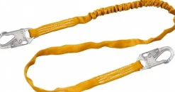 6' Long, 310 Lb Capacity, 1 Leg Locking Snap Hook Harness Shock Absorbing Lanyard