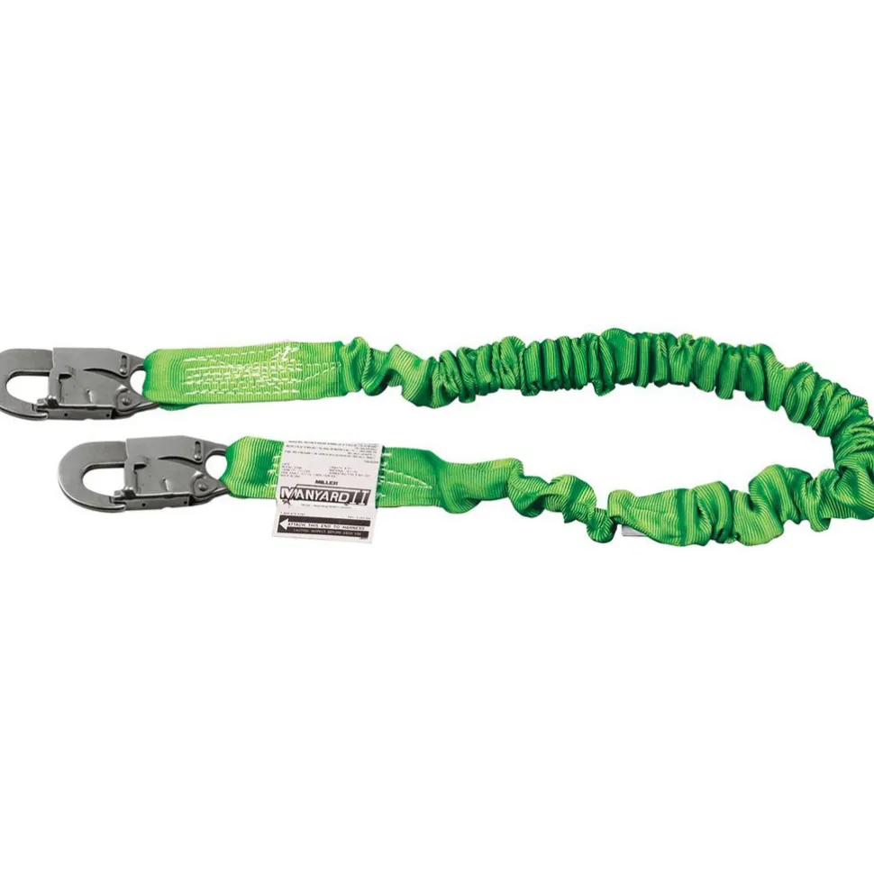 6' Long, 310 Lb Capacity, 1 Leg Locking Snap Hook Harness Shock Absorbing Lanyard