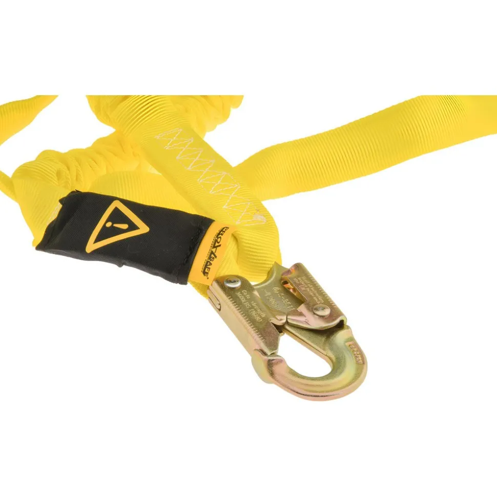 6' Long, 350 Lb Capacity, 2 Leg Locking Snap Hook Harness Shock Absorbing Lanyard