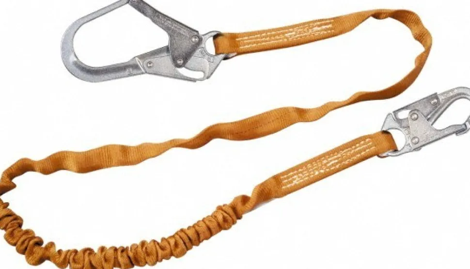 6' Long, 310 Lb Capacity, 1 Leg Locking Snap Hook Harness Shock Absorbing Lanyard
