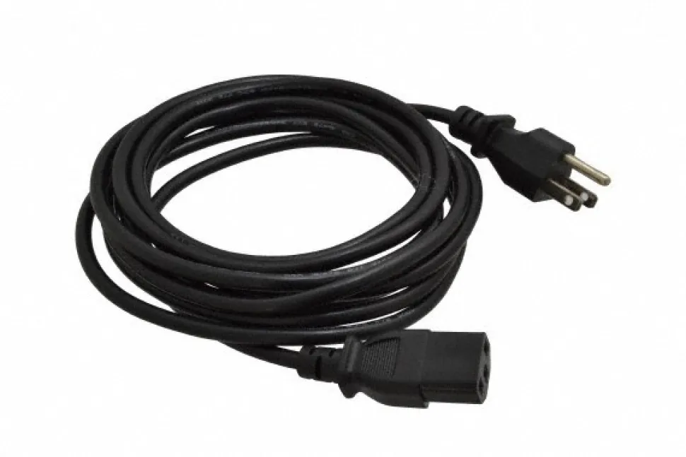 12' Long, NEMA 5-15P/IEC-320-C-13 Computer Cable