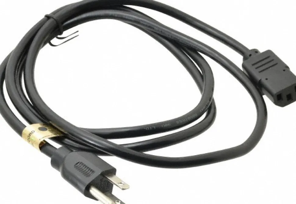 6' Long, NEMA 5-15P/IEC-320-C-13 Computer Cable