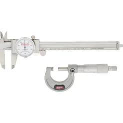 Machinist Caliper, Micrometer & Ruler Kit: 3 pc, 0 to 6" Caliper, 0 to 1" Micrometer
