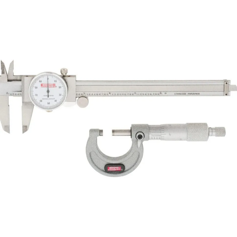 Machinist Caliper, Micrometer & Ruler Kit: 3 pc, 0 to 6" Caliper, 0 to 1" Micrometer