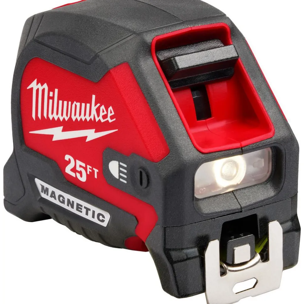 25' Magnetic Tape Measure with Rechargeable 100L Light