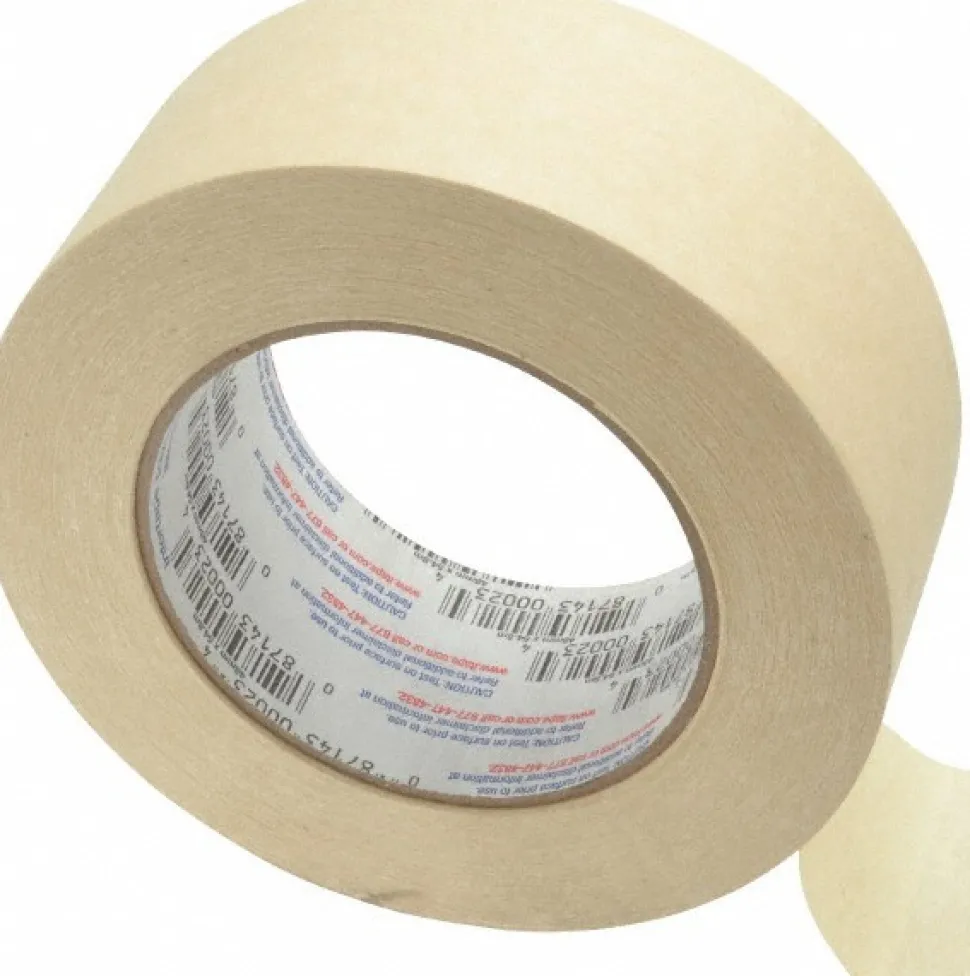 Masking Tape: 2" Wide, 180' Long, 5.8 mil Thick, Tan
