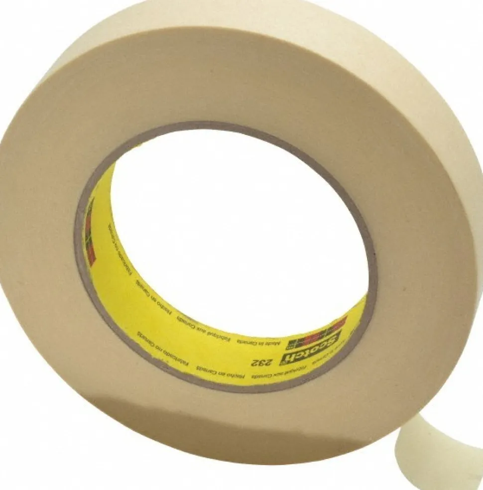 Masking Tape: 1" Wide, 180' Long, 6.3 mil Thick, Tan