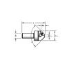 0.94" Max Dia, 1/2" Shank Dia, 0.28" LOC, 100° Included Angle, Indexable Countersink