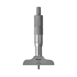 Mechanical Depth Micrometer: 6'' Range, 6 Rods, Satin Chrome Finish