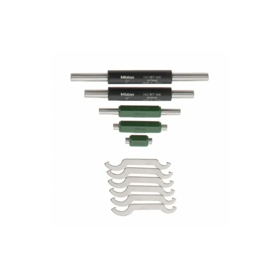Mechanical Outside Micrometer Set: 11 Pc, 0 to 6" Measurement