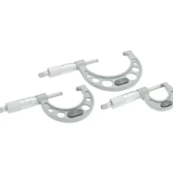 Mechanical Outside Micrometer Set: 3 Pc, 0 to 3