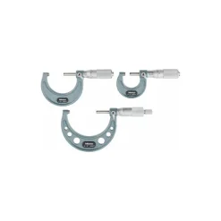Mechanical Outside Micrometer Set: 3 Pc, 0 to 3