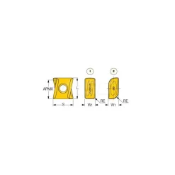 Milling Inserts: Insert Style: LNMT; Insert Size: 13; Insert Material: Solid Carbide; Insert Shape: Butterfly