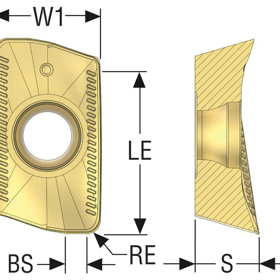 Milling Inserts: Insert Style: XOMX; Insert Size: 12; Insert Material: Solid Carbide; Insert Shape: Parallelogram